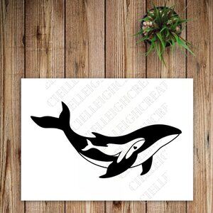 *2 for $20* Mama and Baby Whale vinyl decal Sticker Handcrafted